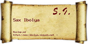 Sax Ibolya névjegykártya